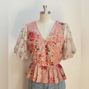 HEMANT & NANDITA rose garden blouse